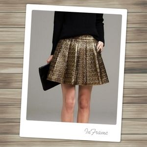 Banana Republic Gold Metallic Pleated Skirt